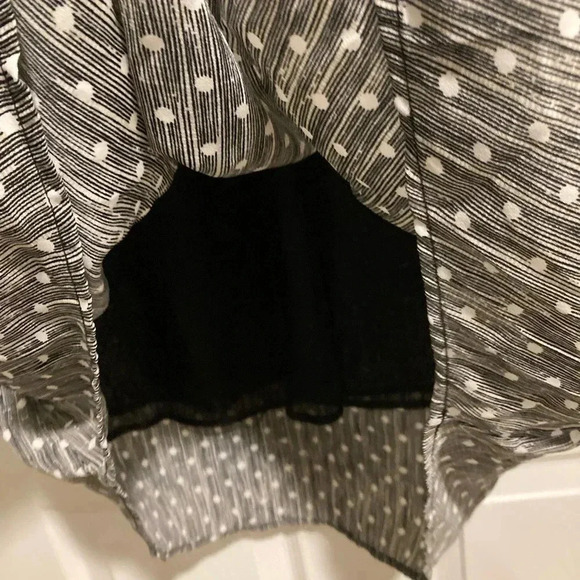 Lush Women’s Lined Mini Dress Grey Polka Dots 3/4 length sleeves Sz. Large - Picture 7 of 9
